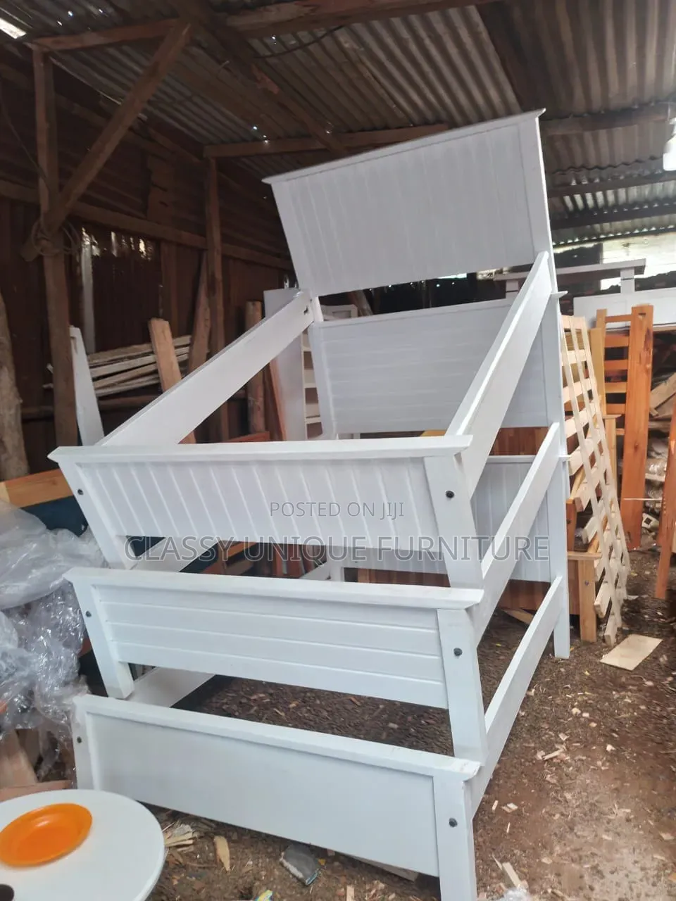 4x6 White Wooden Bed