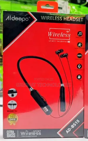 Aldeepo AD-BS15 Wireless Headset Sports Neckband Bluetooth