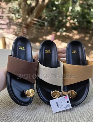 Zara Toe Ring Gold Decor Sandals. Sizes 37-42. Countrywide Delivery!