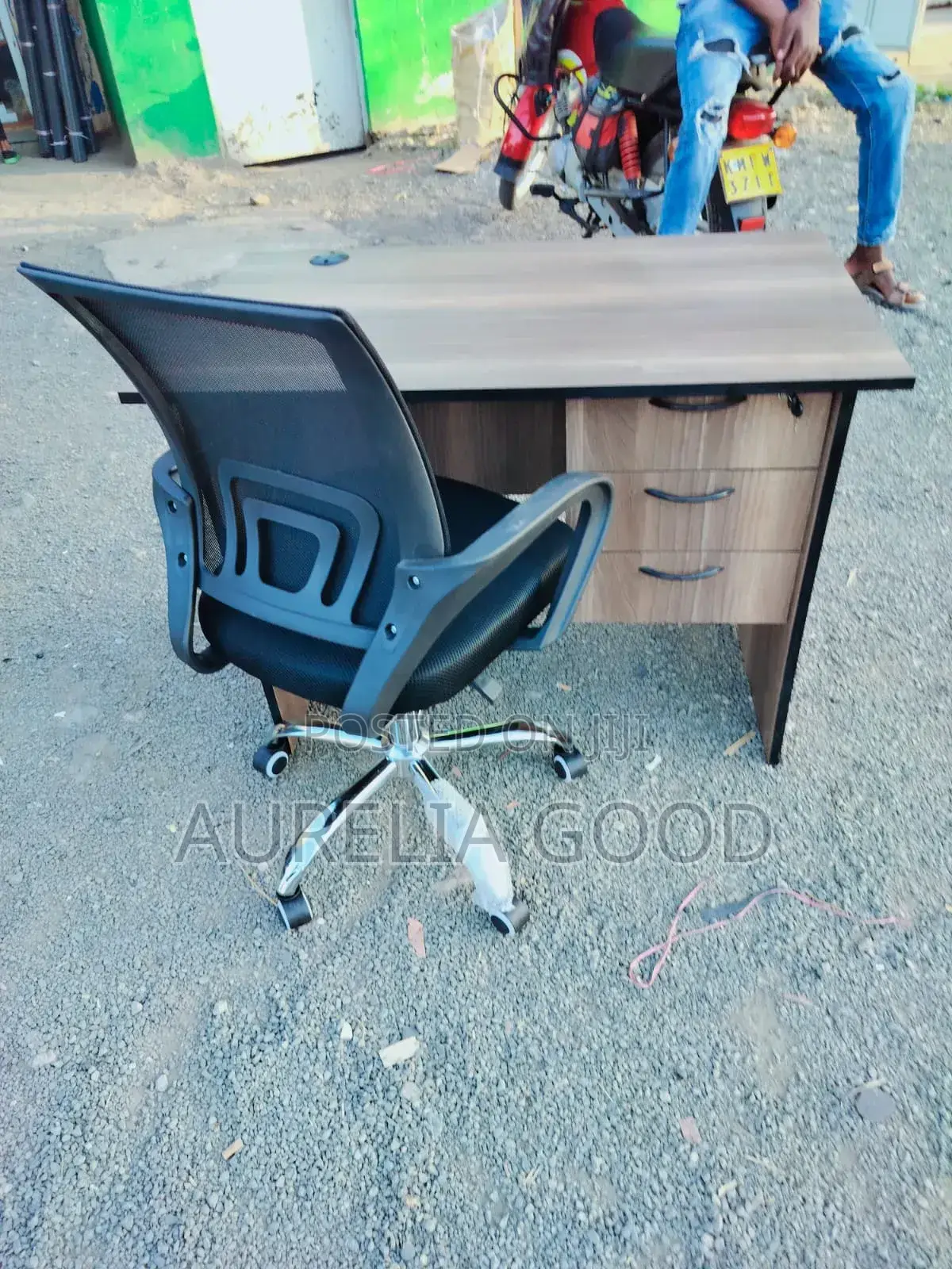 Home Mesh Chair and White Office Desk