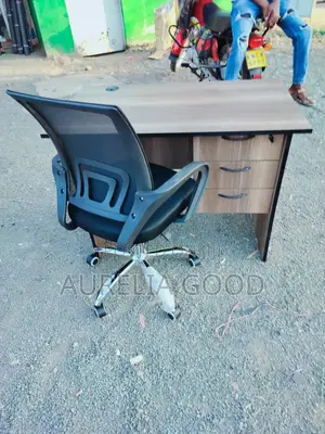 Home Mesh Chair and White Office Desk