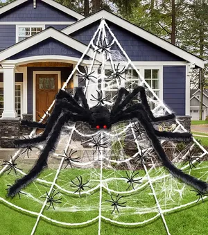 Halloween Spider Web Decorations - Giant Spider Haunted House Décor