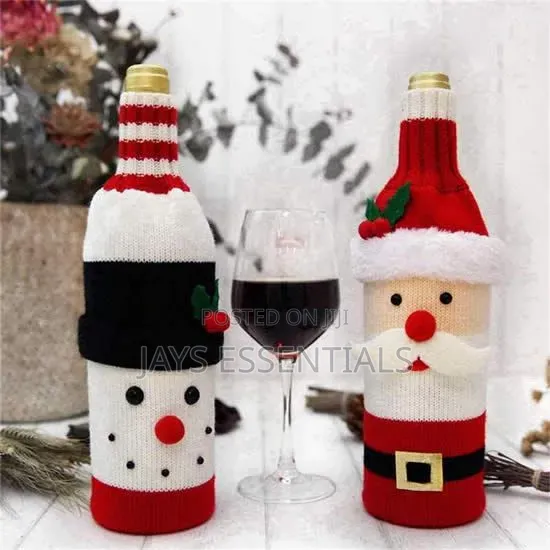 Woven Christmas Wine Bottle Cover
