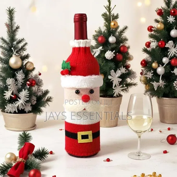 Woven Christmas Wine Bottle Cover