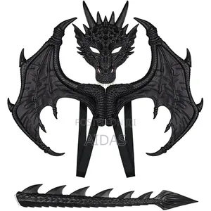 Halloween Dragon Wing Prop Set Cosplay Dragon Head Mask Tail