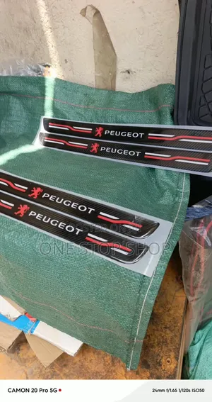 Carbon Fiber Style Peugeot Door Sill Protector Strips Self Adhesive