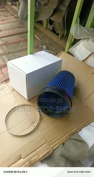 Blue High Performance Universal 6" Cone Air Filter With Mounting Clamp
