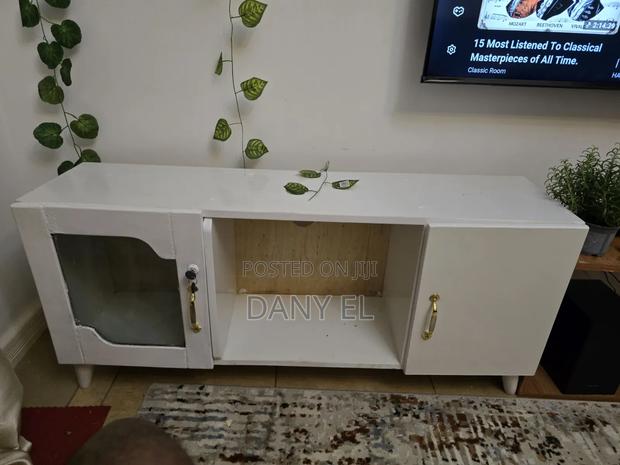 White TV Stand 4ft - main view