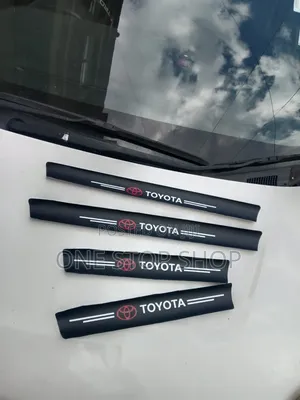 4pc Toyota Door Step Waterproof PVC Adhesive Backing Carbon Stickers