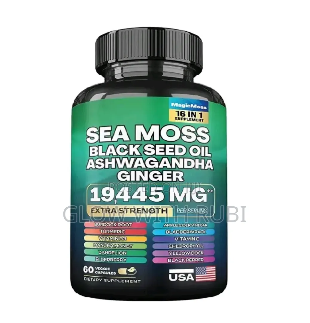 Seamoss & Ashwagandha Capsules With Bladderwrack & Burdock Root