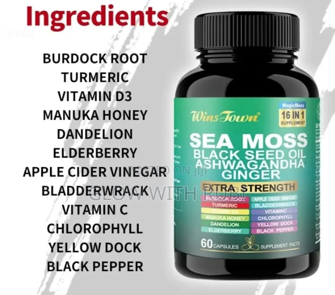 Seamoss & Ashwagandha Capsules With Bladderwrack & Burdock Root