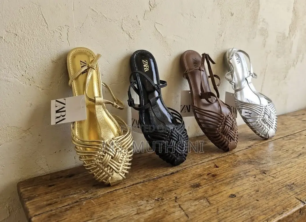 Zara Intertwined Flat Sandals Size 37-42