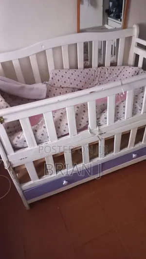 Baby Cot With Side Drawer & Stand