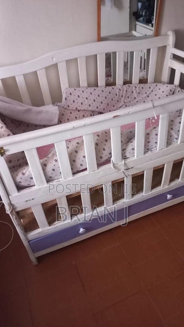 Baby Cot With Side Drawer & Stand