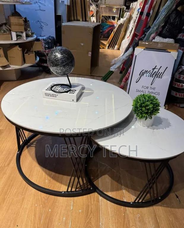 Modern Durable 2-in-1 Marble Nesting Tables - main view