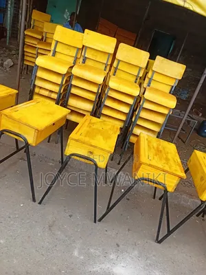Metal Frame School Locker and a Chair 