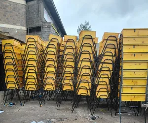Metal Frame School Locker and a Chair 