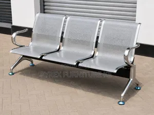3 Seater Grey Link Chair