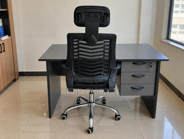 Multi Colored Office Desk With Swivel Mesh Chair - thumbnail 3