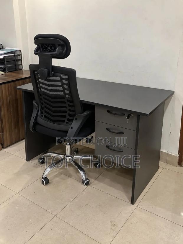 Multi Colored Office Desk With Swivel Mesh Chair - thumbnail 4