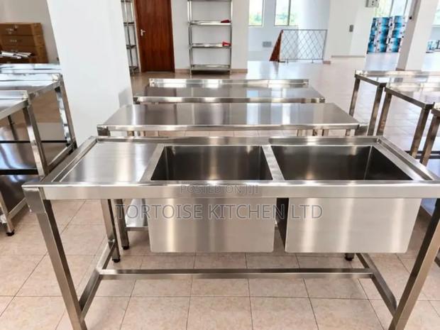 Stainless Steel Commercial Double Sink Dimensions 1600mm by 560mm