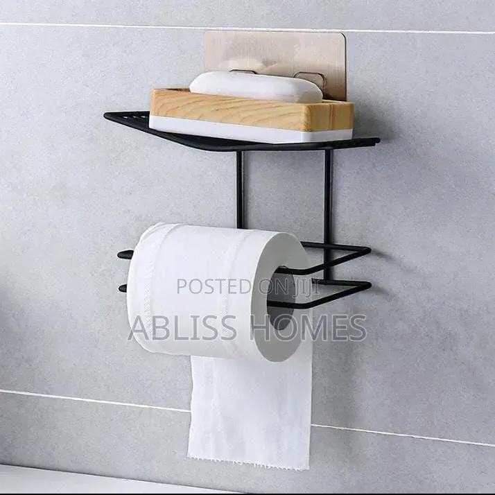 Metallic Tissue Holder Wrought Iron Sticks by Adhesive