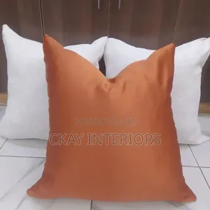 Orange and Off White Seat Decorative Throw Pillows
