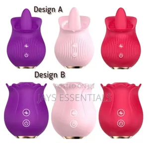 Rose Vibrator Clit & Tongue Sucker Sex Toy