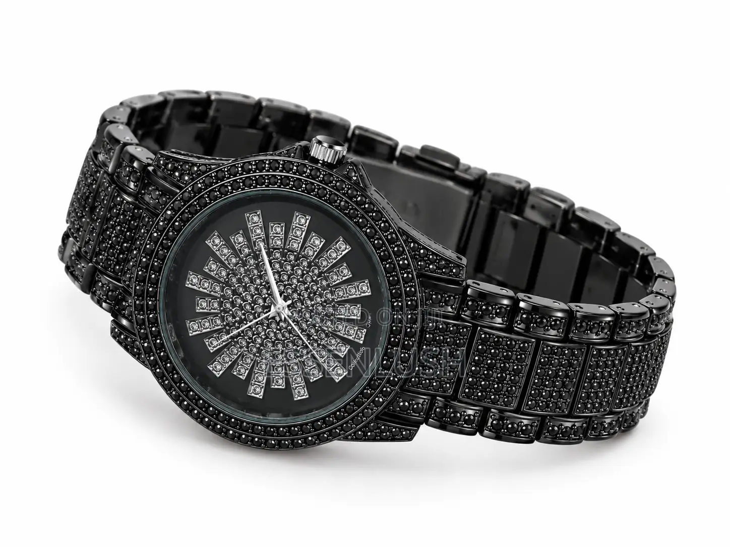 Black Crystal Quartz Watch for Men & Women – Luxury Style