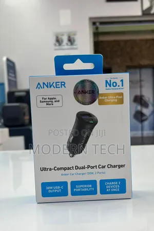 Anker 30W Fast Car Charger Dual USB-C & USB Ports