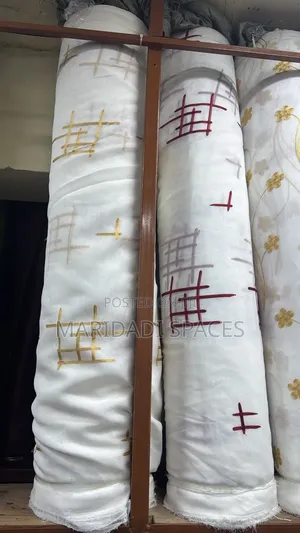 Embroided Sheer Curtains/ Floral Design
