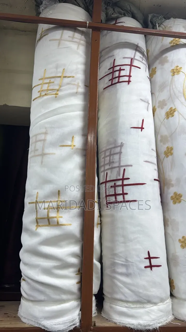 Embroided Sheer Curtains/ Floral Design