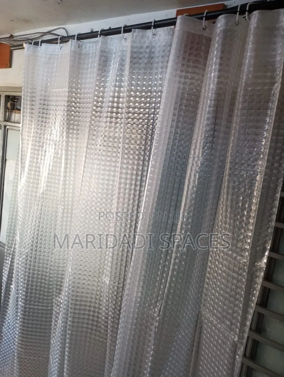 Minimalist White Waffle Shower Curtains -for Spa Style