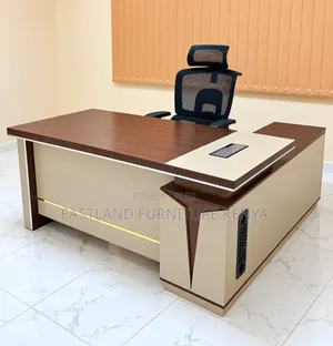 Writing
Executive L-Shaped Office Desk With Modern Beige and Walnut