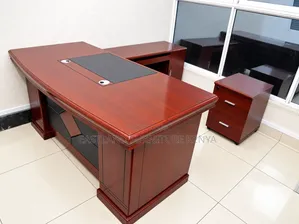 Luxury Mahogany Executive Office Desk With Mobile Drawer Cabinet