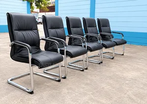 Black Executive Visitor Office Chair With Chrome Sled Base