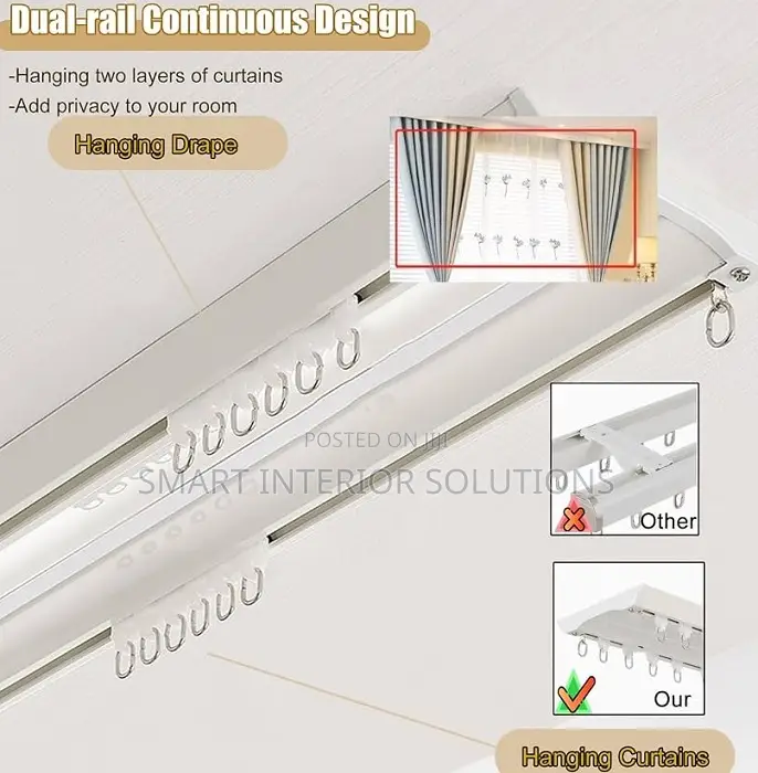 Rust Resistant Double Curtain Rail