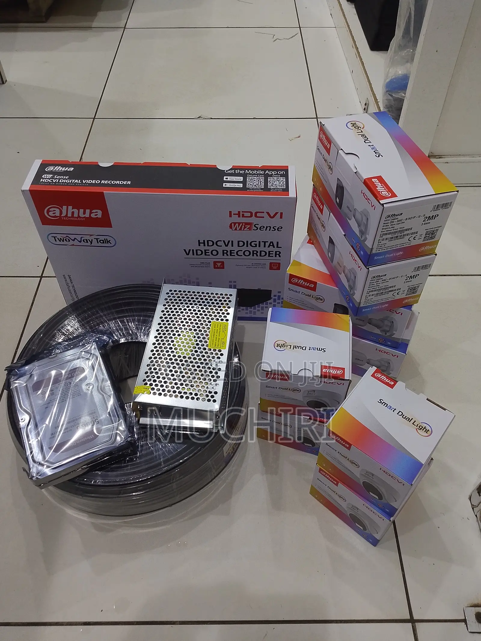 8Channel Dahua CCTV Kit With Smart Light Color Audio Cameras