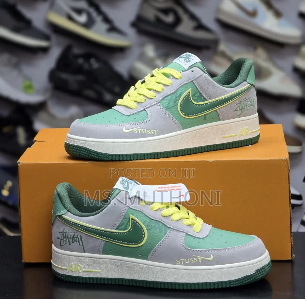 Nike Air Force 1 DIY High-End Customization "Green" Size 49-45