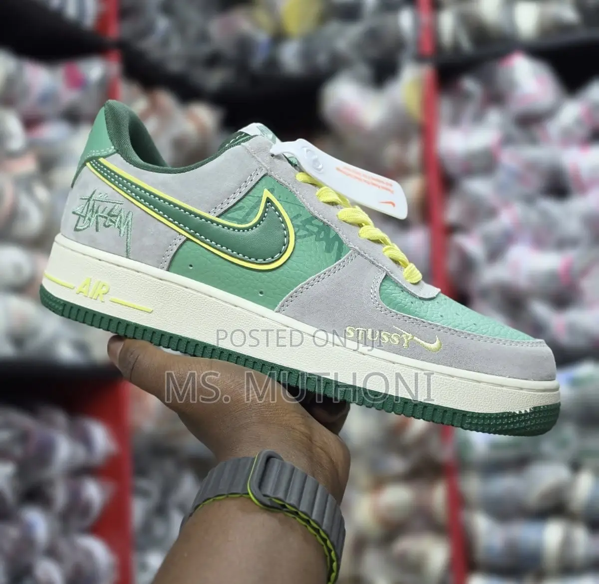 Nike Air Force 1 DIY High-End Customization "Green" Size 49-45