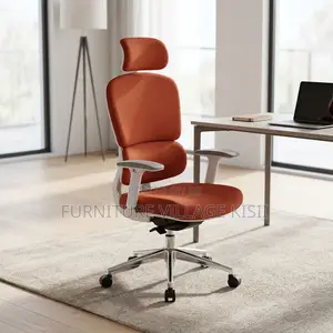 Full Fabric Orthopedic Office Chair- Orange