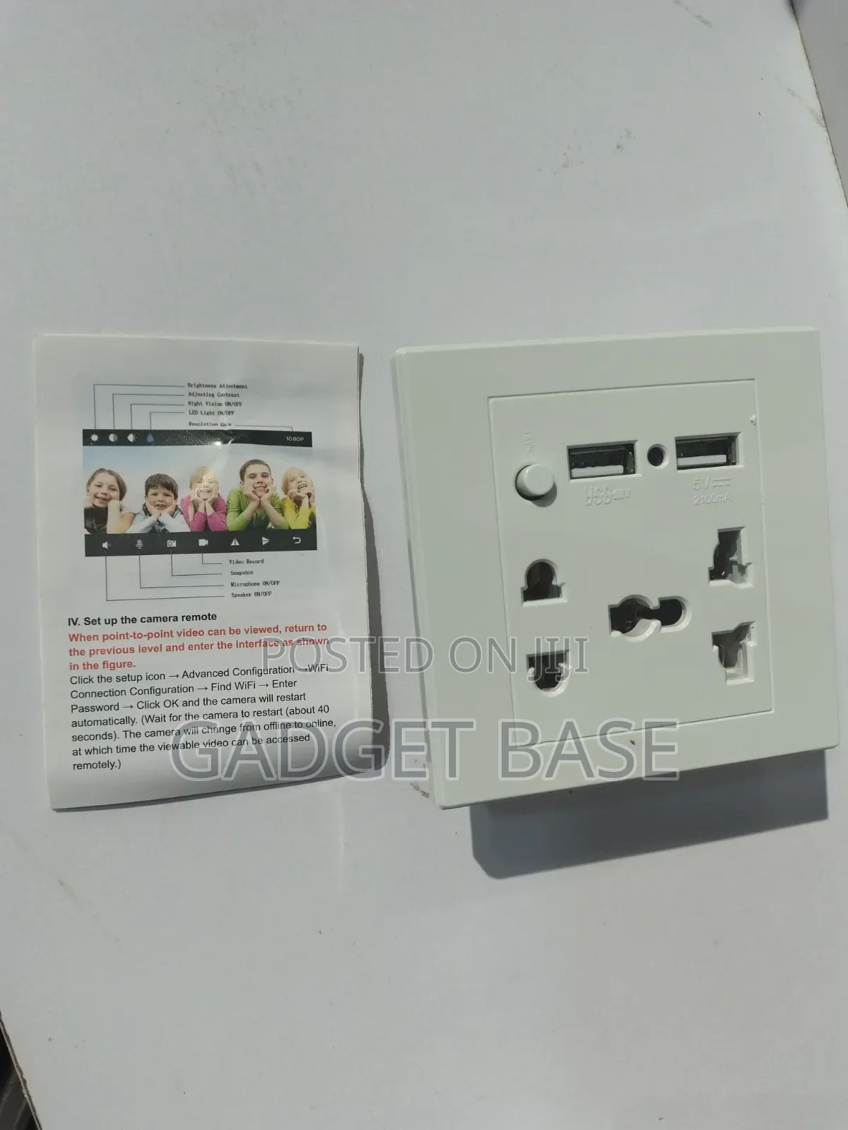 Universal Wall Socket With USB Charging Ports and Built-in Camera