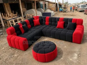 Red and Black L Seater