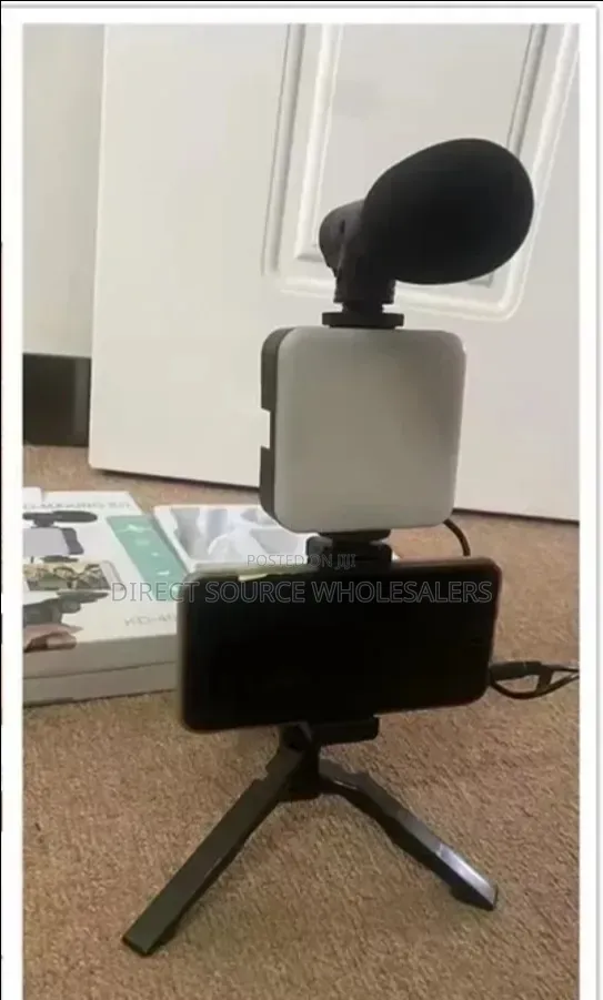 LED Selfie Light With Microphone and Phone Tripod Stand