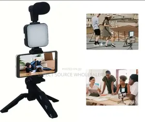 LED Selfie Light With Microphone and Phone Tripod Stand