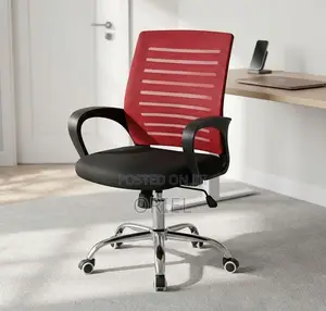 Office Chair : Swivel Base Red Mesh Back Chair