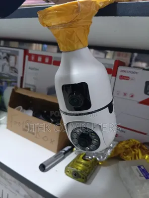V380 Dual Lens Bulb Camera With Night Vision for Indoor Safety