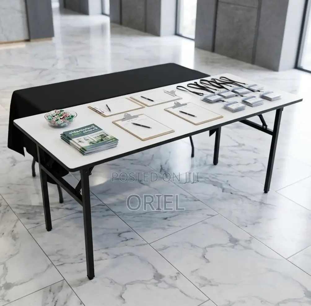 Office Table : 1600MM Foldable White Table