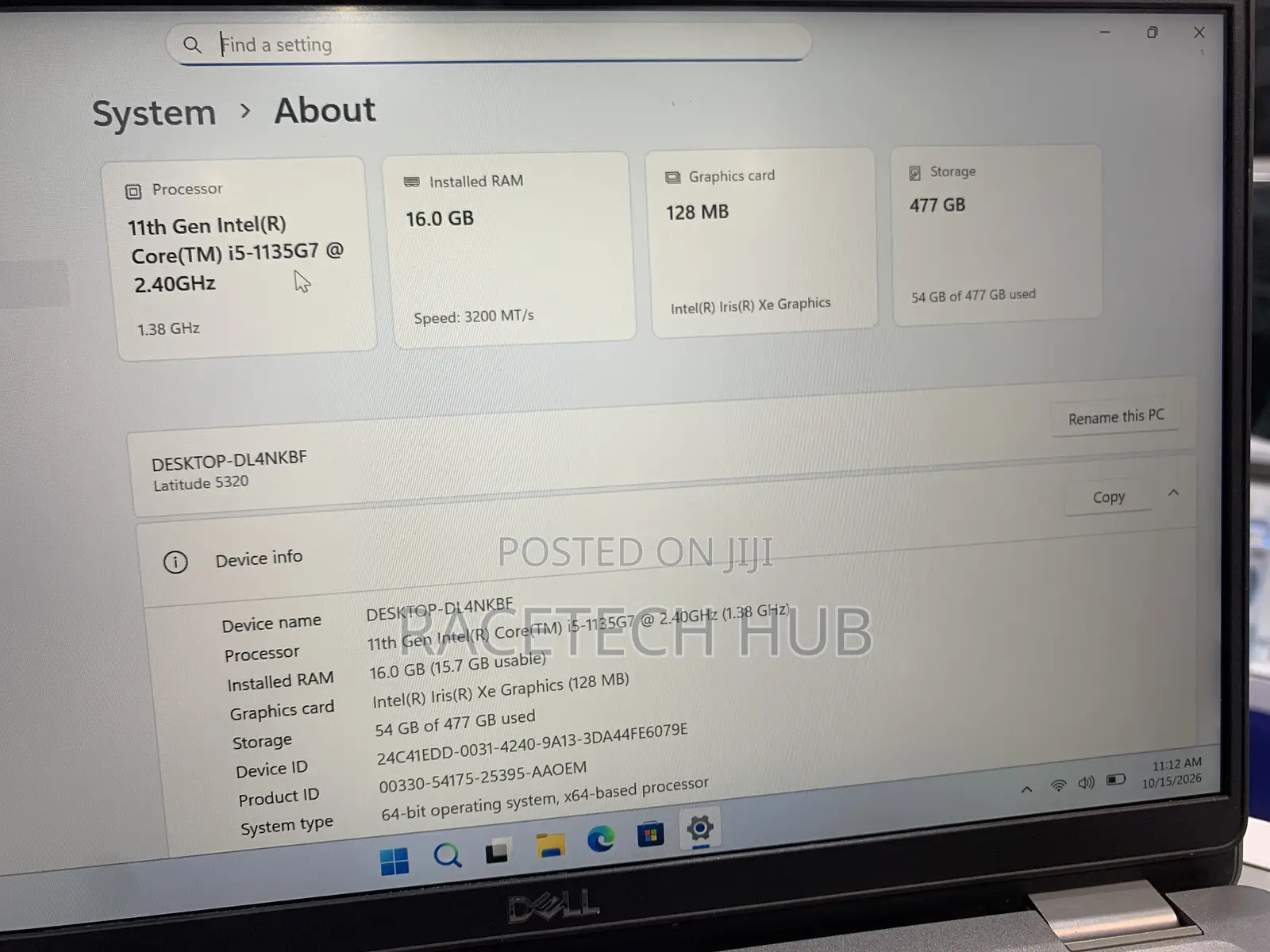Laptop Dell Latitude 5320 16GB Intel Core i5 SSD 512GB