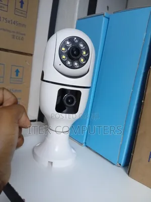 V380 Dual Lens Bulb Camera for Clear Video and Remote Monitoring